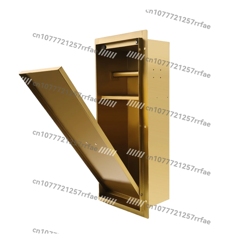 

Modern stainless steel concealed bin with tissue box and bathroom storage