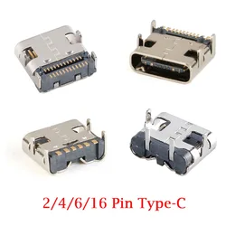 10/2pcs USB Connector Type C Female Charging Port Jack 2/4/6/16/24 Pin Type-C Socket board type PCB Soldering SMD SMT DIY Repa