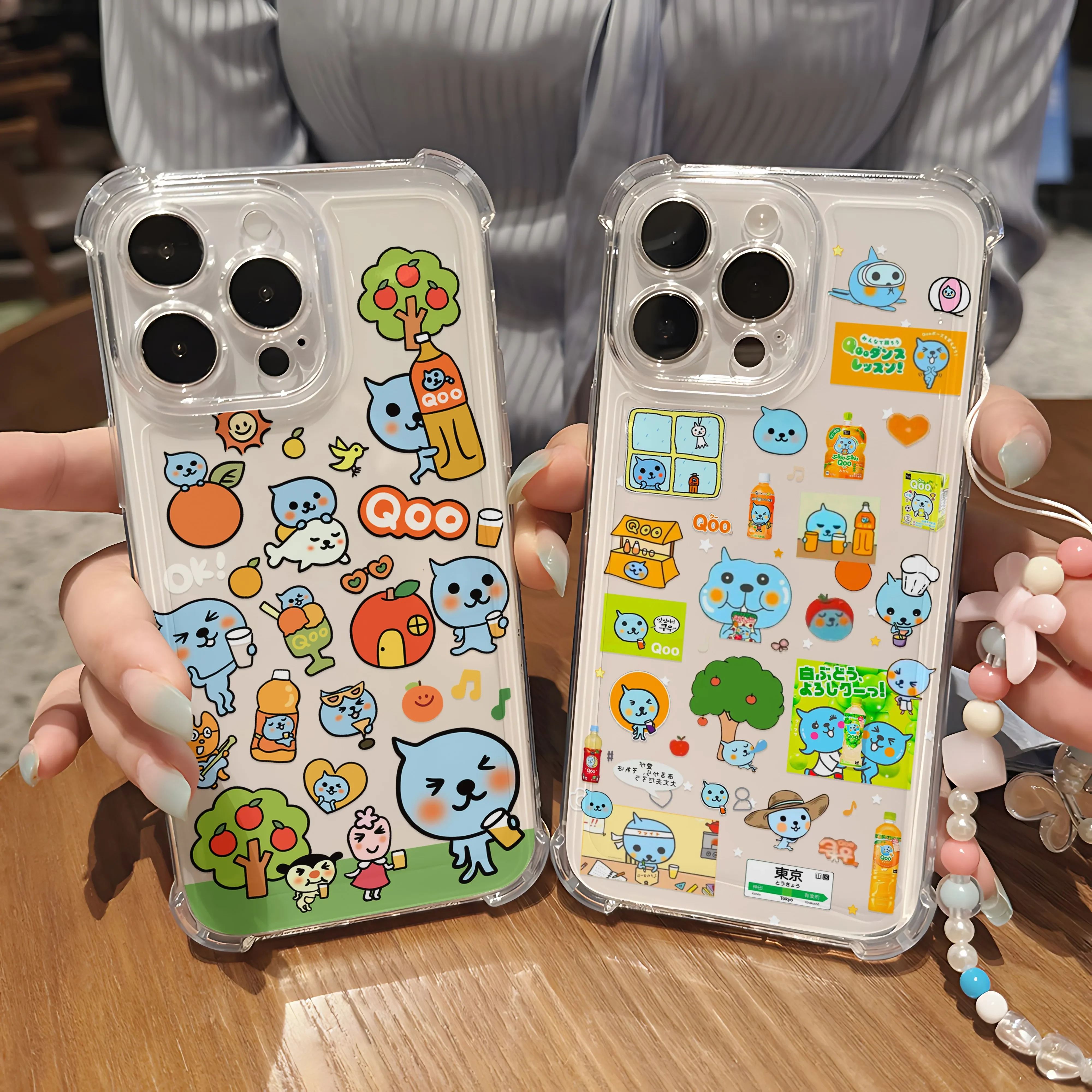 Cartoon Cute Qoo With Bracelet Phone Case For Samsung Galaxy S25 S24 S23 S22 S21 S20 Note20 Edge FE Ultra Plus 4G 5G TPU Cover
