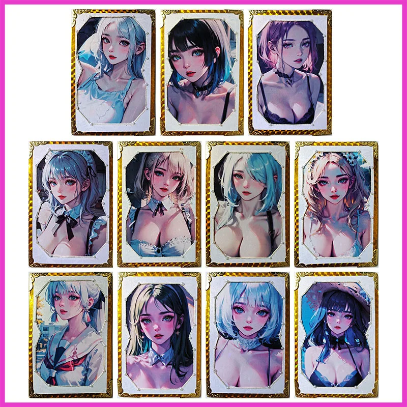 

Anime Goddess Story Rare Refraction Collectible Cards Haruno Sakura Raiden Shogun Kamisato Ayaka Toys for boys Birthday Present