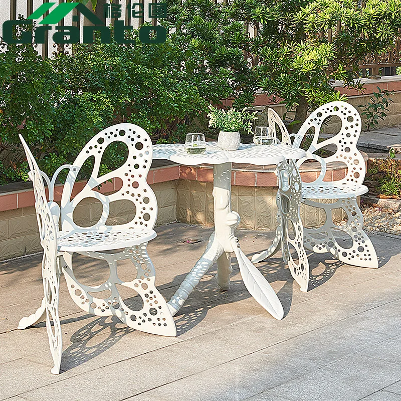 

Outdoor Furniture Courtyard Outdoor European Balcony Cast Aluminum Table And Chair Combination Wrought Iron Garden