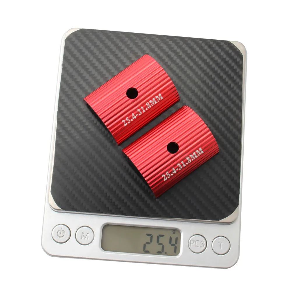 2Pcs Bike Handlebar Stem Reducer Aluminum Alloy Handlebar Shim for Converting 31.8mm Oversize Stem to 25.4mm 26.0mm Standard
