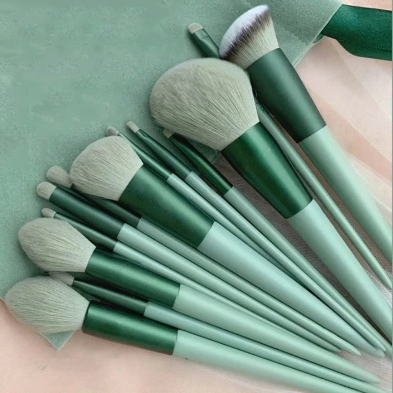 Juego de brochas de maquillaje suaves y esponjosas, 13 Uds., para base cosmética, colorete en polvo, sombra de ojos, Kabuki, mezcla de brochas de