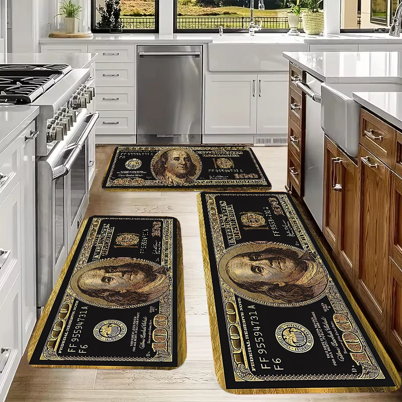 Anti Slip Bathroom Mats Hallway Entrance Doormat Dollar Money Pattern Living Room Small Rugs Decor Kitchen Absorbent Carpet