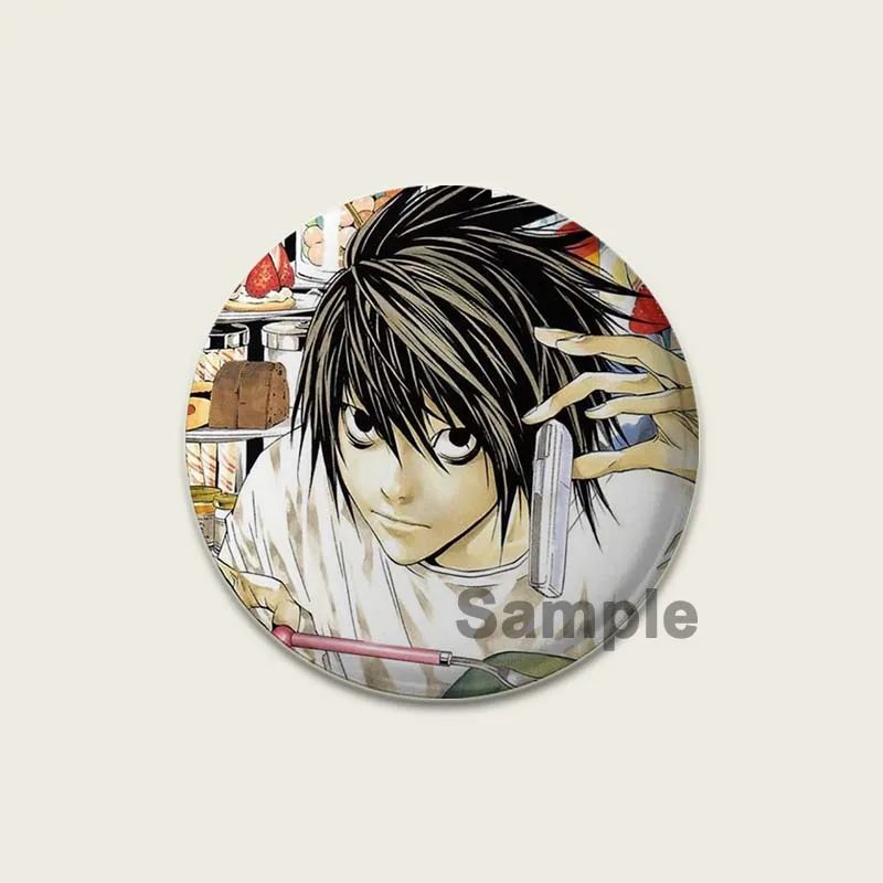 Japanese Anime Death Note Enamel Pins Handmade Round Brooches L Killer Yagami Light Cosplay Badge Backpacks Jewelry Gifts