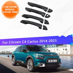 For Citroën C4 Cactus 2014~2023 Chrome Car Door Handle Cover Trim Waterproof Handle Protector Cover Chromium Styling Accessories