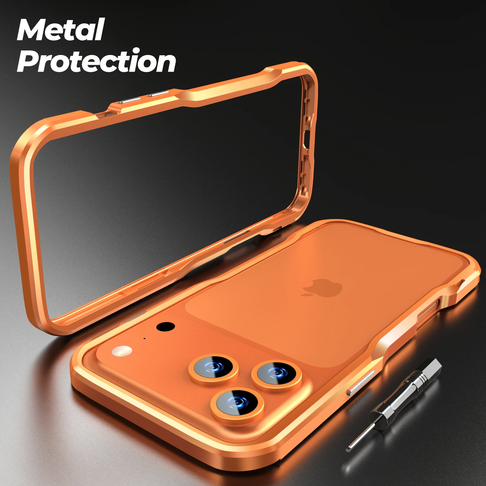 

for iPhone 17 Pro Max Metal Case Bumper,Slim Metal Frame Backless, 4 Corner Shockproof for iPhone 17 Pro Case