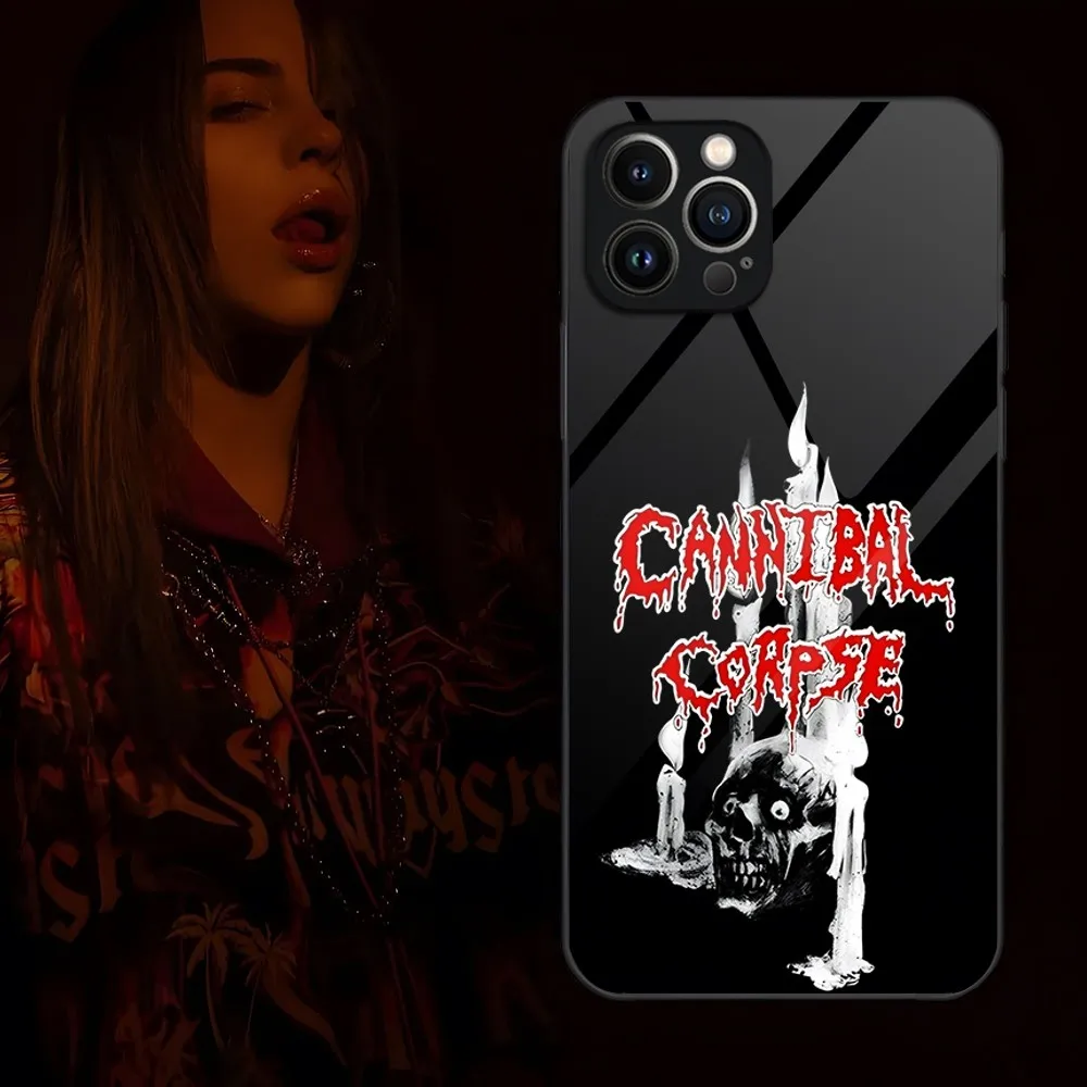 Cannibal Corpse Band Phone Case For IPhone 15 14 Pro 13 12 11 Mini XR Max 6 8 7 Plus SE 2022 Glass Design Cove