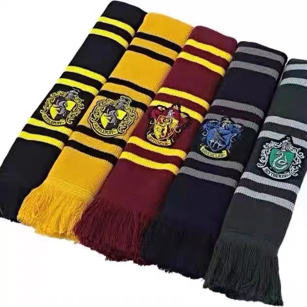 Bufanda gruesa y cálida de Harry Potter, insignia de la Universidad de Slytherin Hogwarts, Gryffindor, Hermione, regalo, Ravenclaw, accesorio de moda