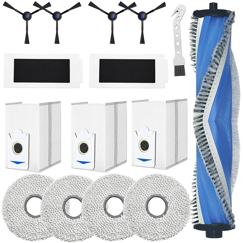 Accessory Set For Ecovacs Deebot T30s Combo Vacuum Cleaner Replacement Part, Main Brush, Wipes, Dust Bags