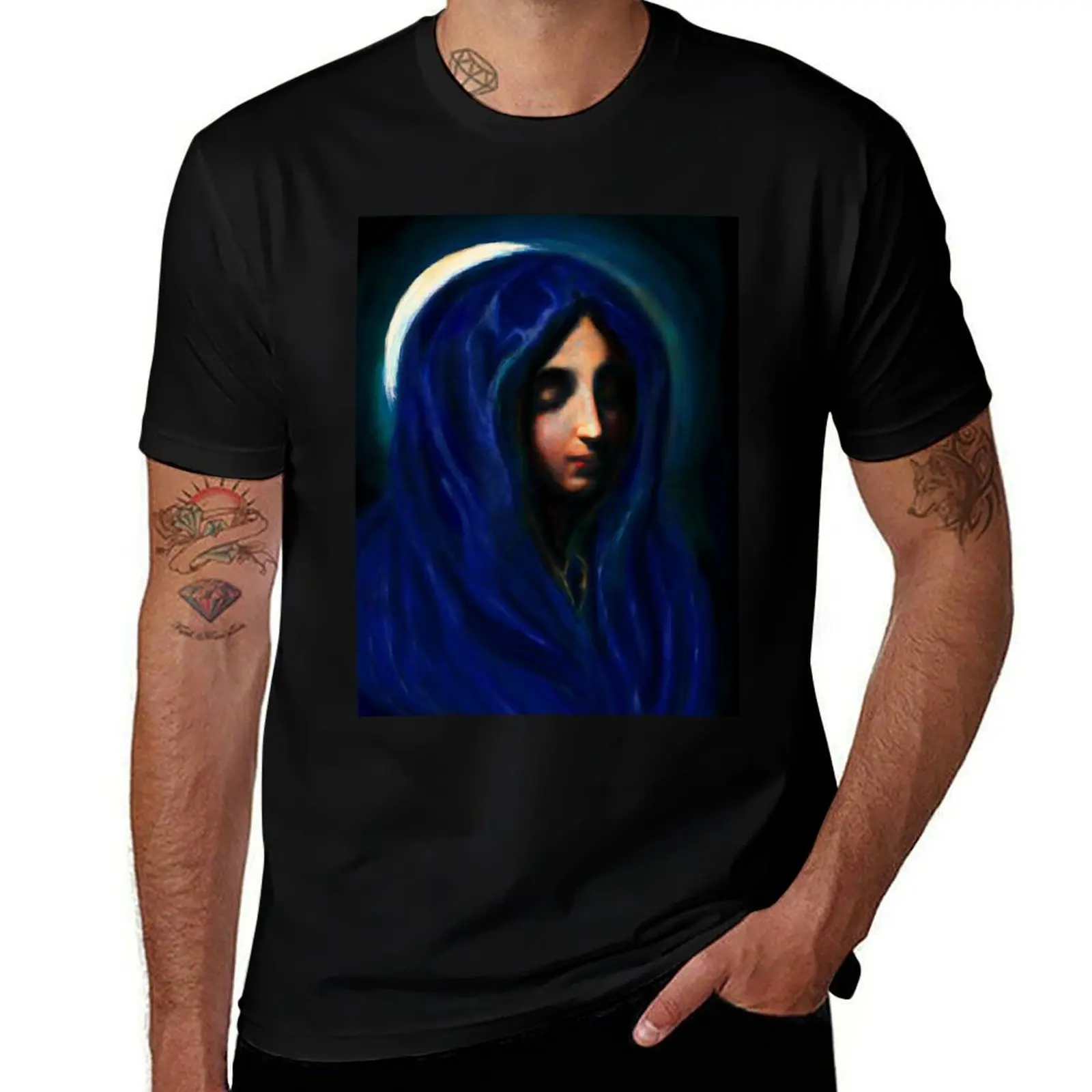 

Blue Madonna by Carlo Dolci, edited by Nico T-Shirt t shirts for man slim fit g man t shirts for men man t shirt summer T-Shirt