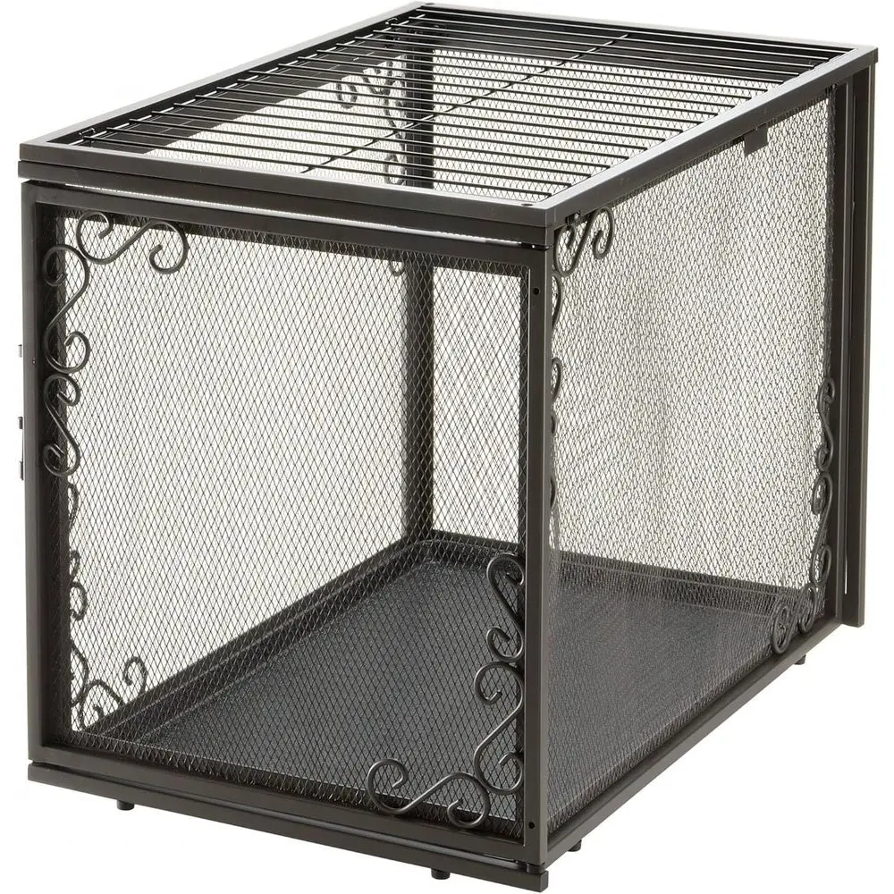 

Средний ящик для собак из античной бронзы с металлической сеткой 80018