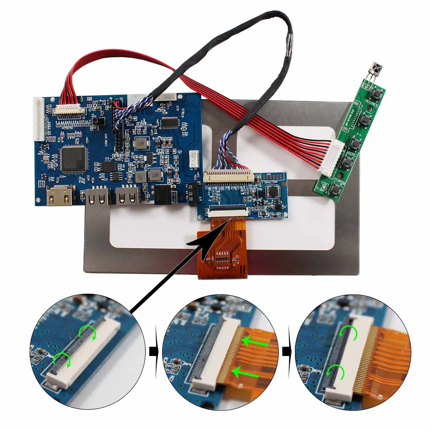 HD MI плата ЖК-контроллера с USB 7 дюймов 1024X60 0 IPS ЖК-экран поворотное изображение Сделай Сам ЖК-экран