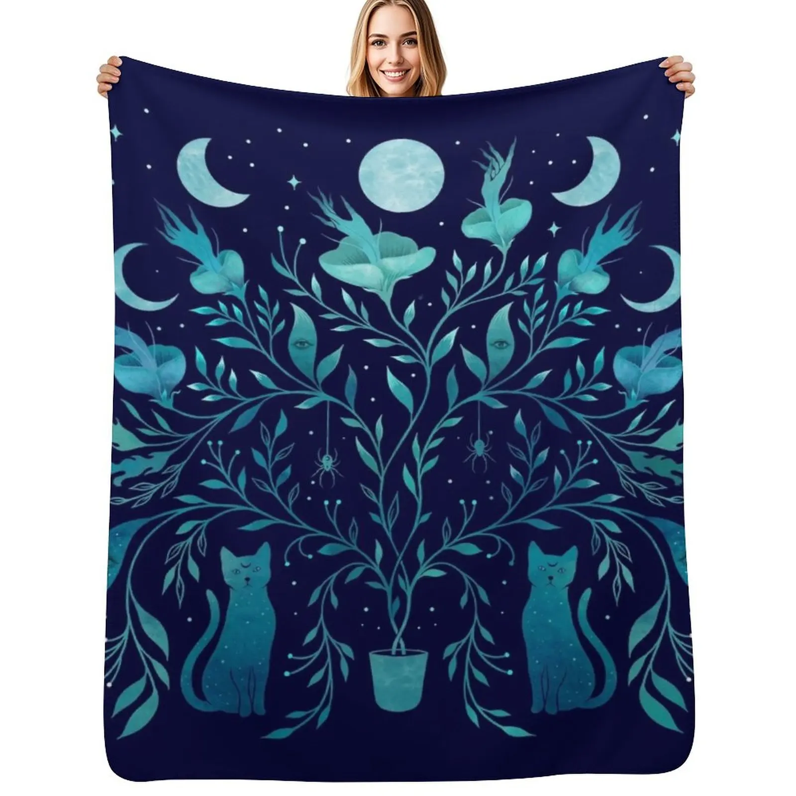 

Мистическое одеяло с горшечными растениями, милое одеяло для дивана, тонкая кровать, плед, мягкие плед-одеяла