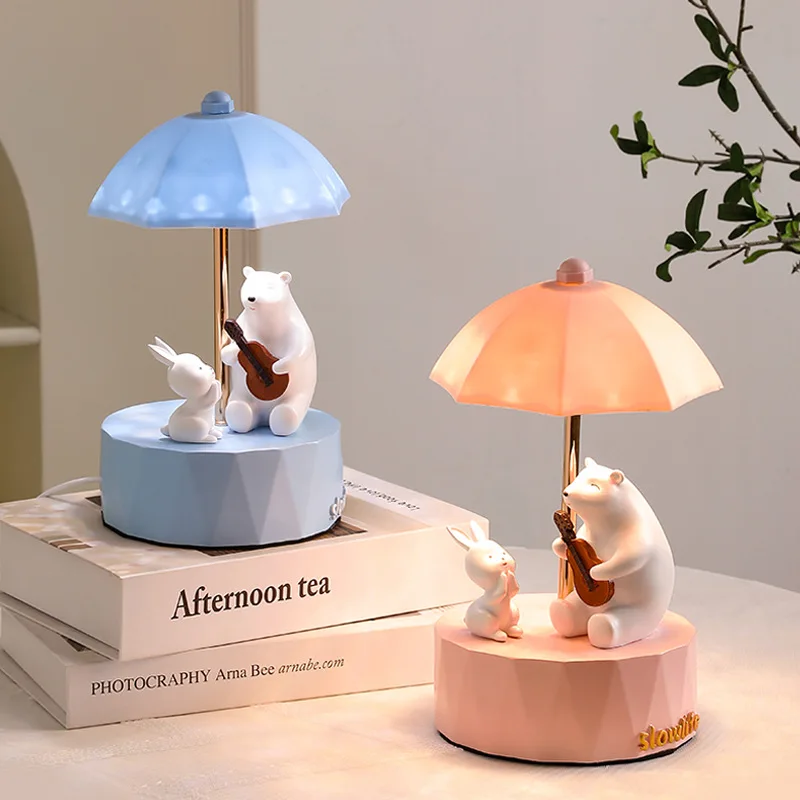 Cute Creative Cute Pet Desk Lamp Learning Desktop Writing Powder Girl S Bedroom Dormitory Bedhead Atmosphere Light