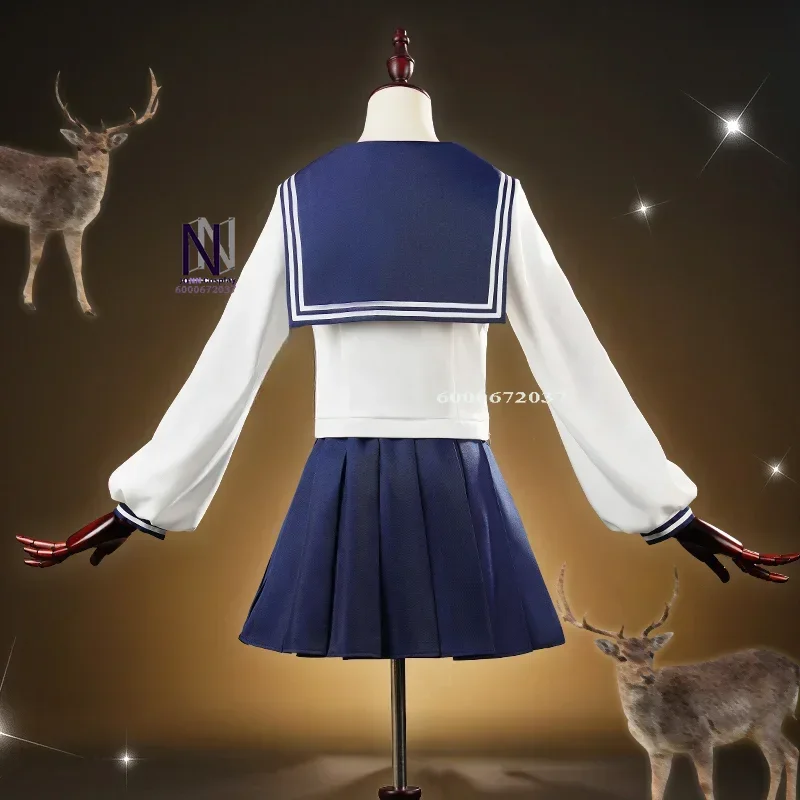 Anime Noko Shikanoko Cosplay Costume Wig My Deer Friend Nokotan JK Sailor Skirt School Uniform Headwear Halloween Outfit Women