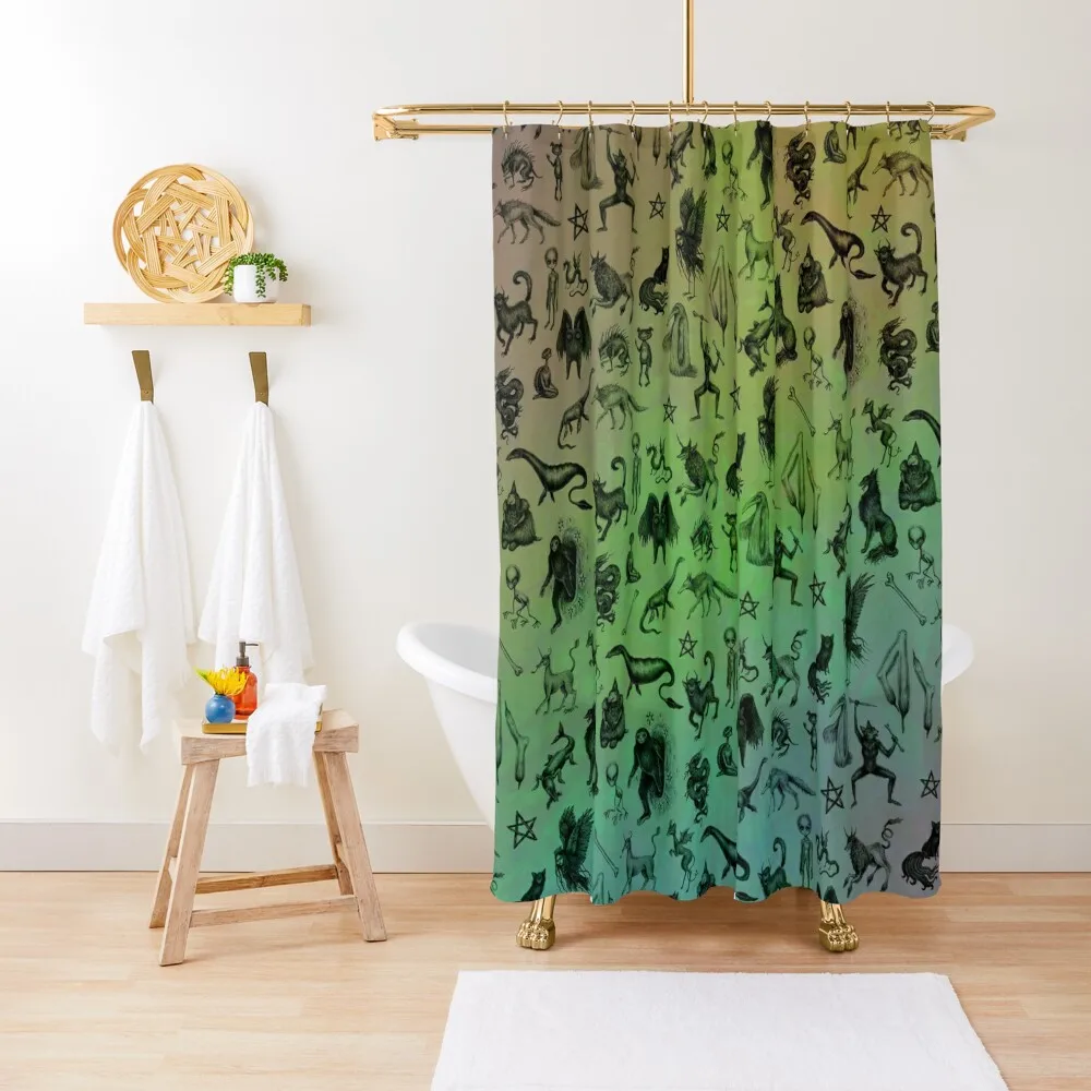 

Rainbow Cryptids Shower Curtain Modern Showers For Bathroom Elegant Bathroom Curtain