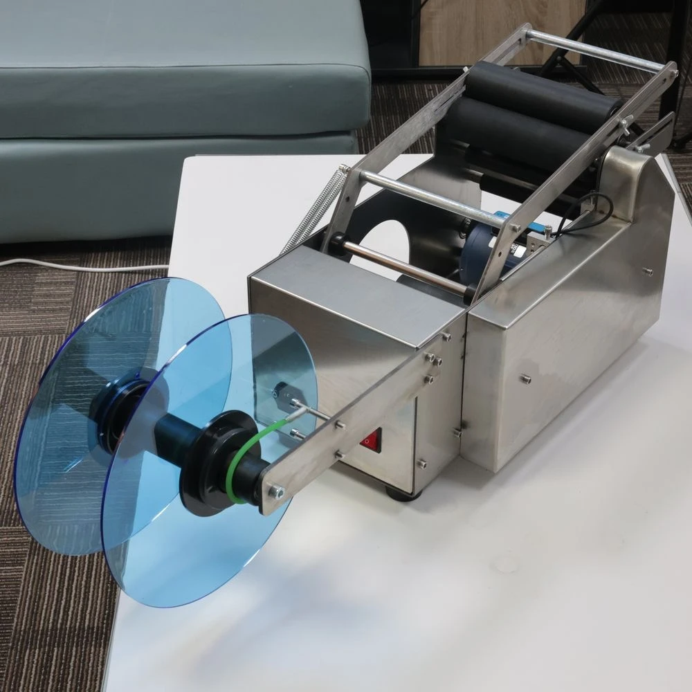 MT-50 Semi-automatic Label Applicator Tube Labeling Machine For Tube Label Lastic Glass Wine Bottle Adhesive Sticker Specimen