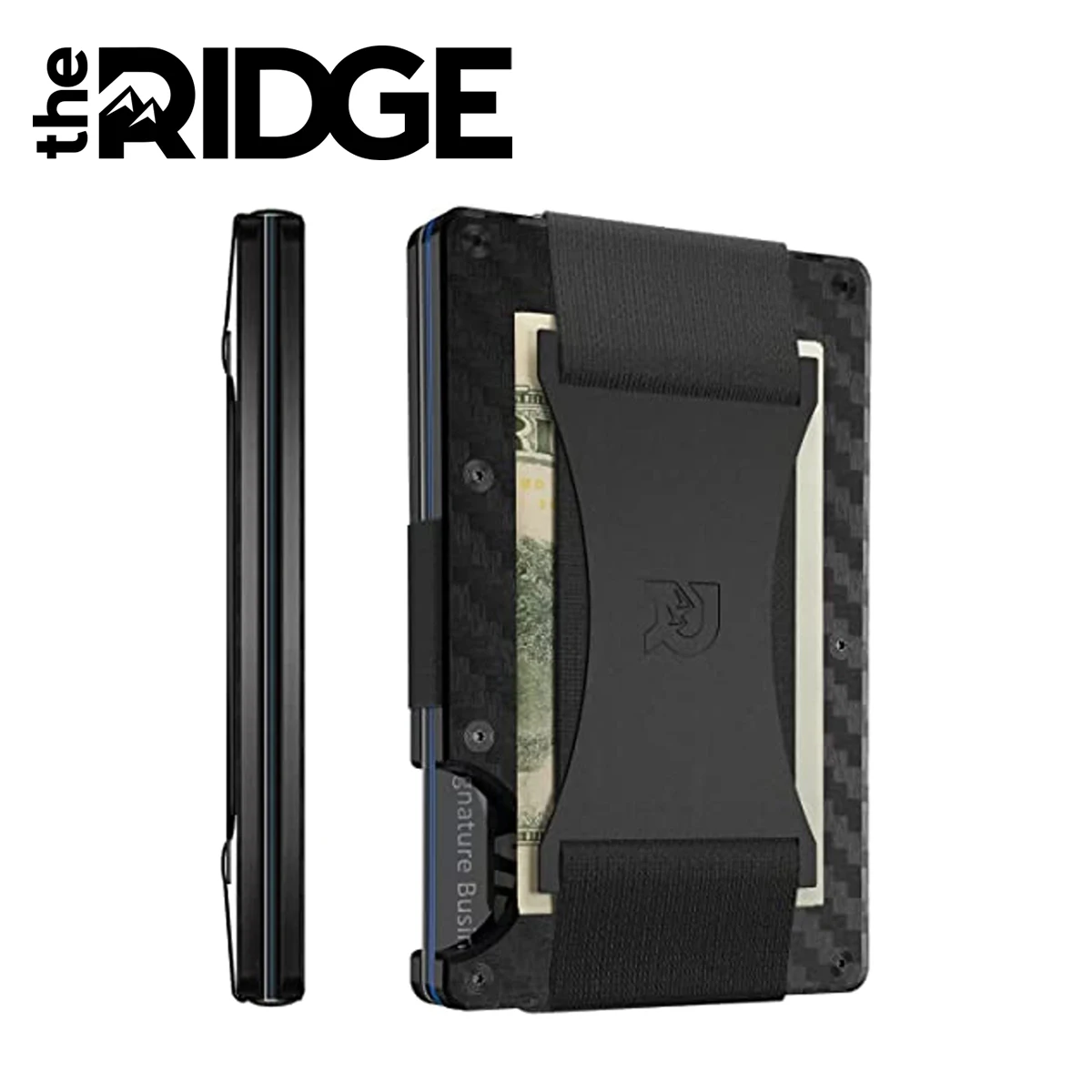 Cartera Ridge para hombre con bloqueo RFID, tarjetero de identificación de lujo, monederos de Metal de aluminio de lujo, cartera delgada minimalista