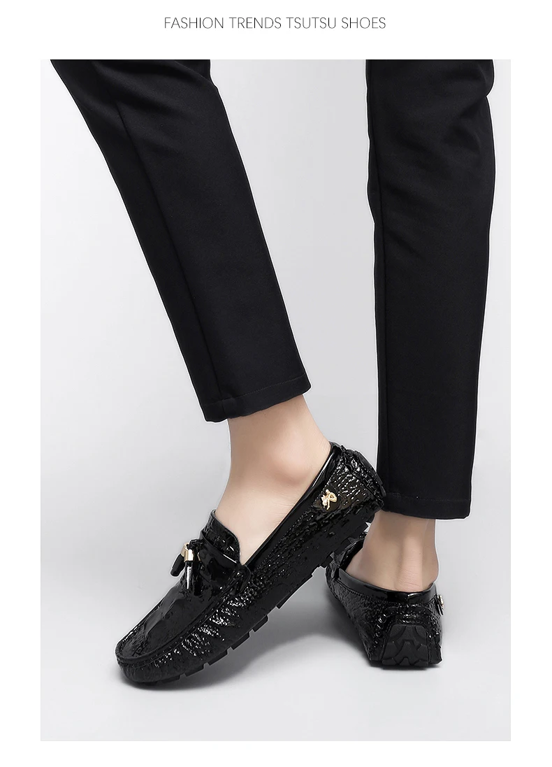 2025 Neuer Stil Handgefertigte Quasten-Loafer für Herren, Atmungsaktive Trendige Leichte Luxus-Krokodilmuster Slip-On Freizeit-Loafer, Unisex Fahrschuhe – Detail 12