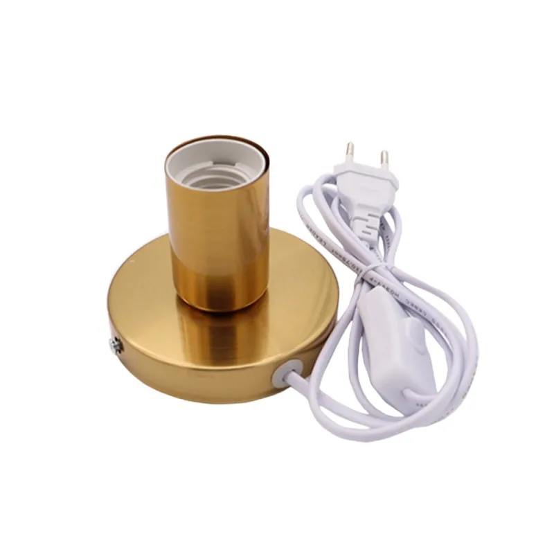 Metal Desktop Lamp Base Holder with on/off Switch, Screw Base for Table Lamp, EU, AU, UK, US Plug, 180cm Cord, E27, E26, New