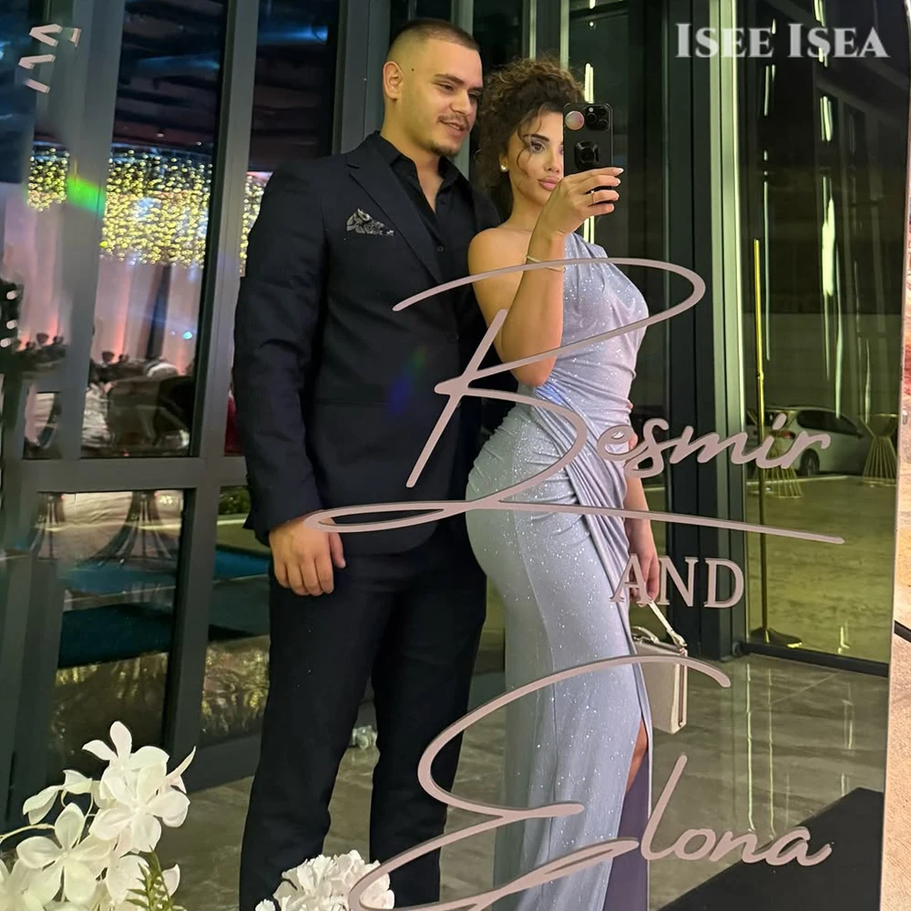 Lavande superbes robes de soirée en satin sexy dos robe de dîner فستانmaveraRobes de soirée de demoiselle d'honneur personnalisées