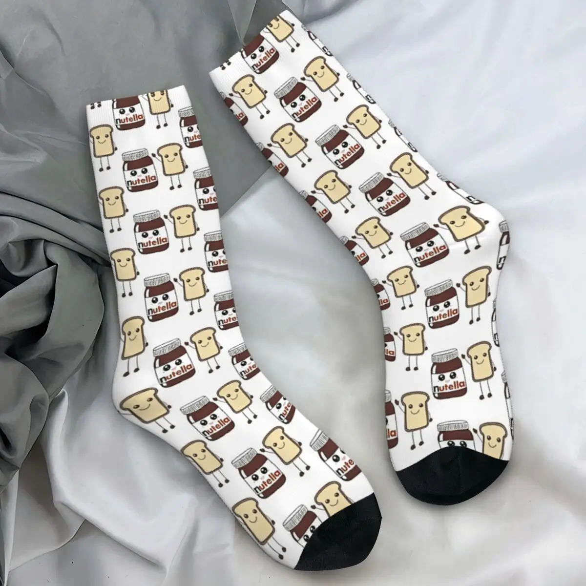 Nutella And Bread Stockings Italian Graphic Funny Socks Winter Non Slip Socks Men's Outdoor Sports Quality Socks