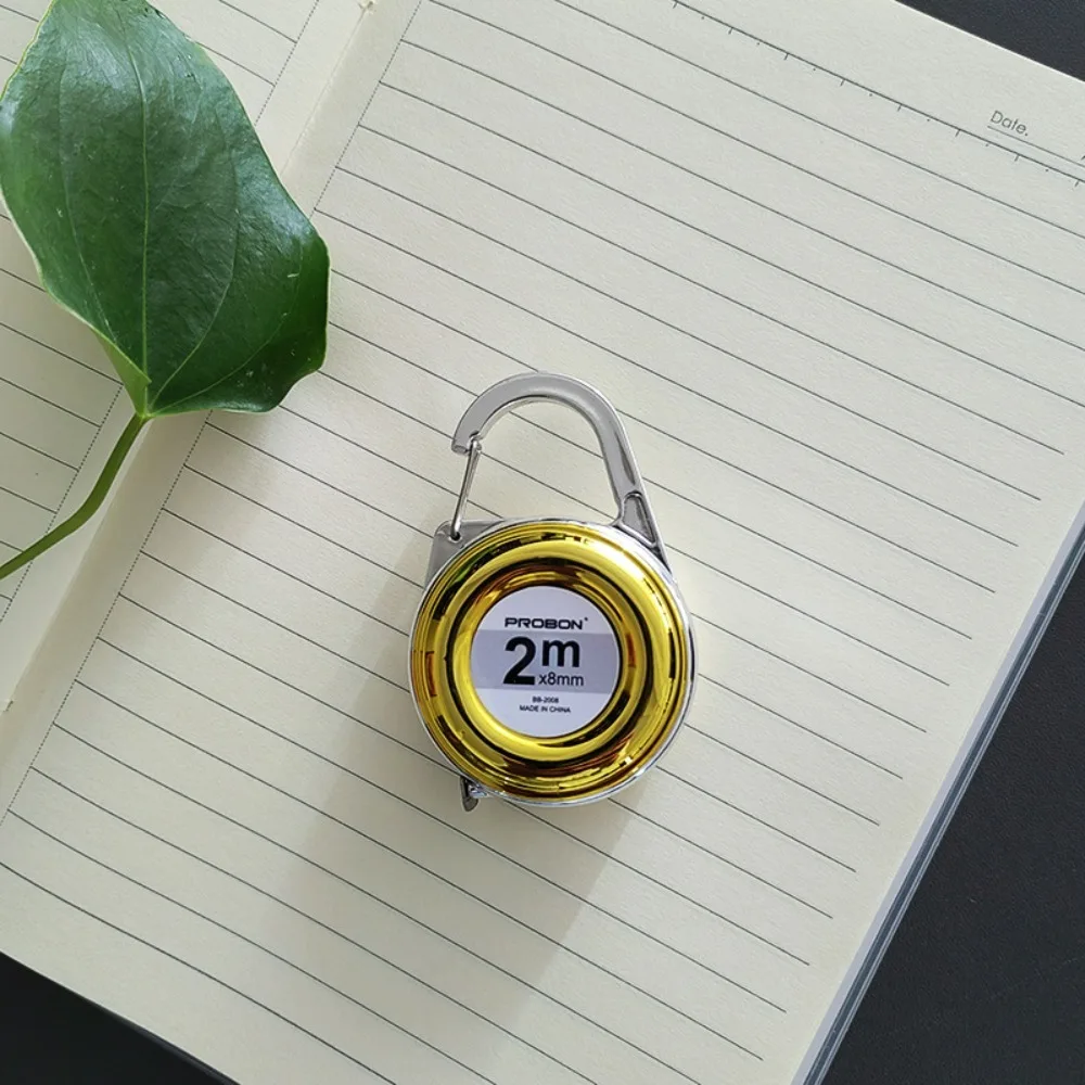 Retractable Keychain Tape Measur Pocket Roulette Mini Measure Tape Centimeter Inch 2 Meter Retractable Ruler Sewing Tools