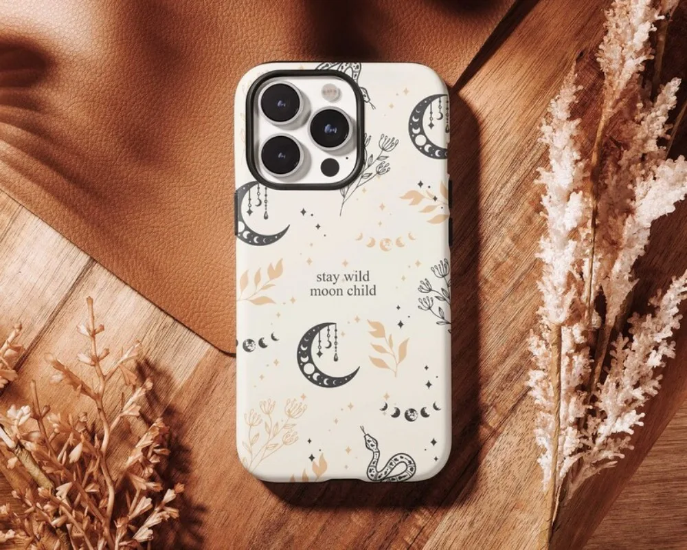 Stay Wild Moon Child Phone Case For IPHONE 16 15PRO MAX 14 13 12 11 Acrylic TPU Two in one magnetic Phone Cases