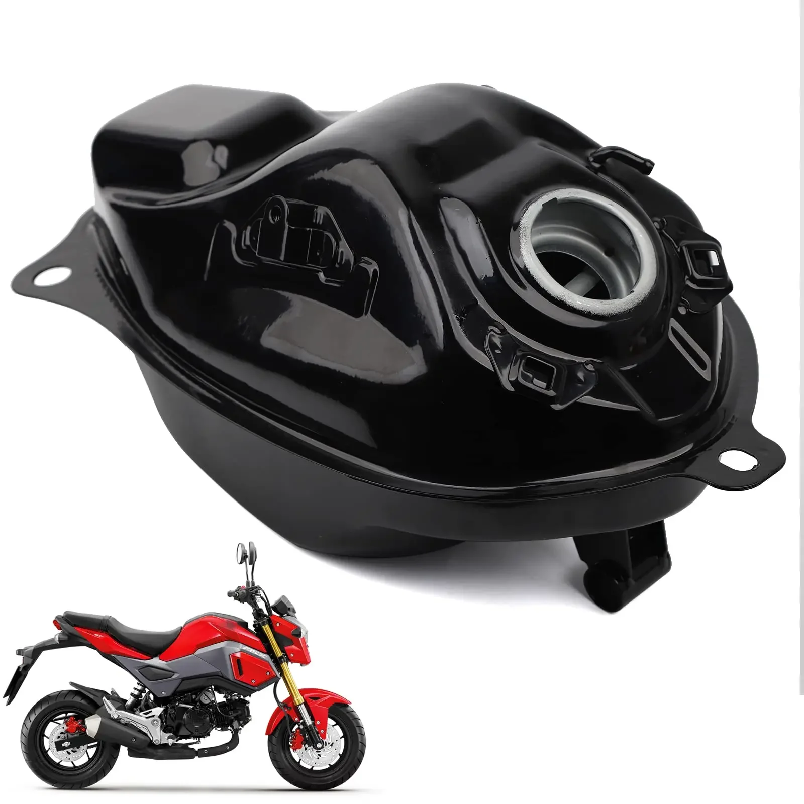 

M3 Motorcycle Gas Tank Compatible for 2016-2020 EFI Honda Grom MSX 125 Black Fuel Tank