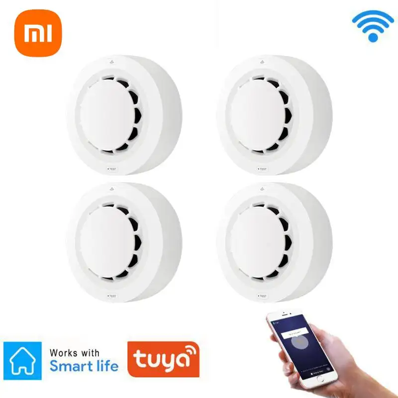 

Датчик дыма Xiaomi Tuya, Беспроводной детектор дыма с Wi-Fi и пожарной сигнализацией