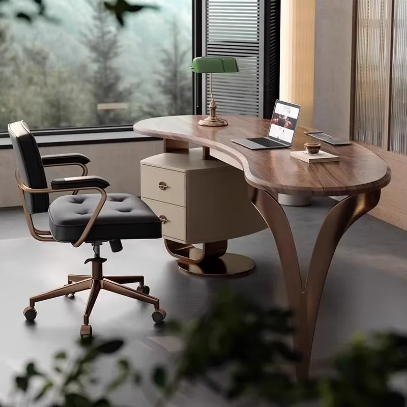 Designer Manager Executive Desk Aesthetic Strong Cheap Organizer Computer Table Home Wooden Silla De Escritorio Office Furniture