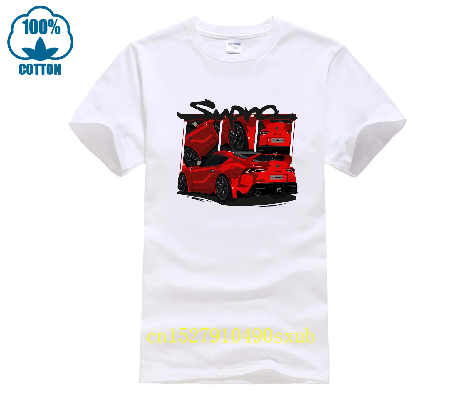 Горячая мужская забавная повседневная футболка с принтом Supra MK5 A90 Red JDM Car Design для футболки