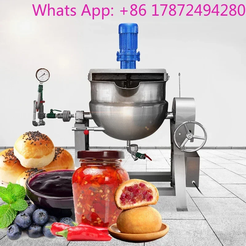 New Temperature-controlled Mixing Jacketed Pot, Fully Automatic Soup Pot, Wok, Cooking Pot, Electric Heating, Stuffing Mixer, Ti