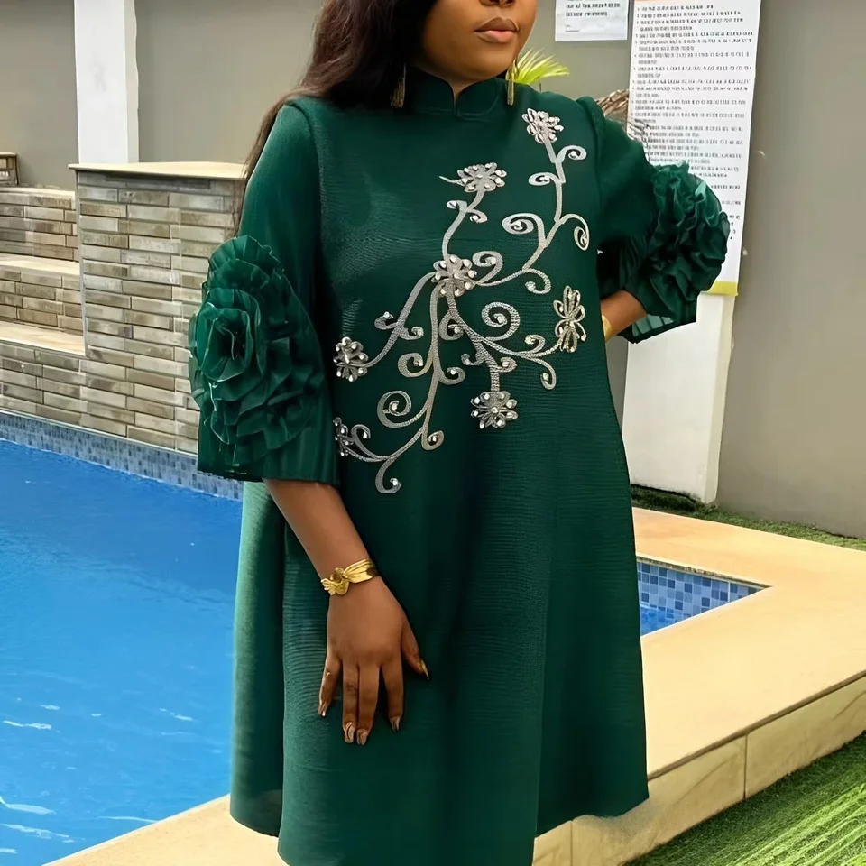 knee length dresses for ladies 3 PIECE MIYAKI DRESS – BayNik African Couture
