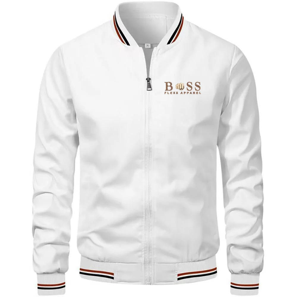 Spring and Autumn new men's luxury brand trench coat, sporty men's fashionable printed motorcycle casual high-quality jacket