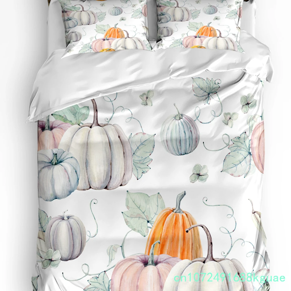 Maple Leaf Dots Autumn Art Printed Comfort Duvet Cover Pillow Case Home Textile Quilt Cover Boy Kid Teen Girl 3pcs Bedding Set