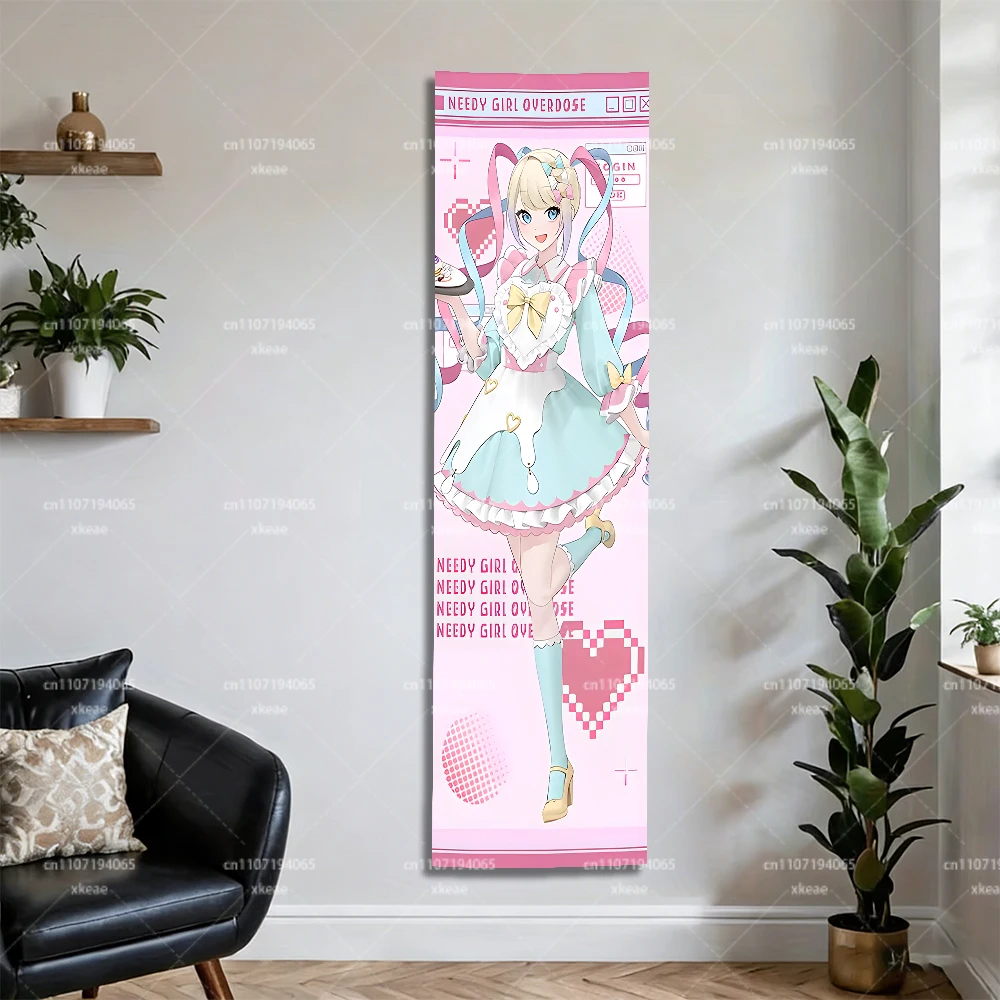 Needy Girl Overdose KAngel Wandteppich, Ame-chan Maid Outfit Wandkunst, Rosa Pastell Vertikale Raumdekoration für Fans – Detail 5