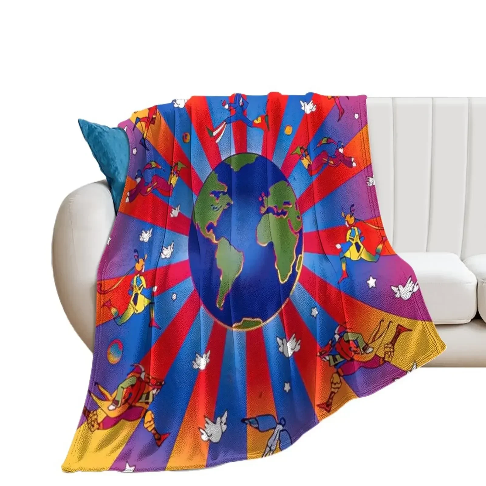 peter max art, peter max artwork, peter max paintings Throw Blanket Soft Big Bed covers Polar Blankets