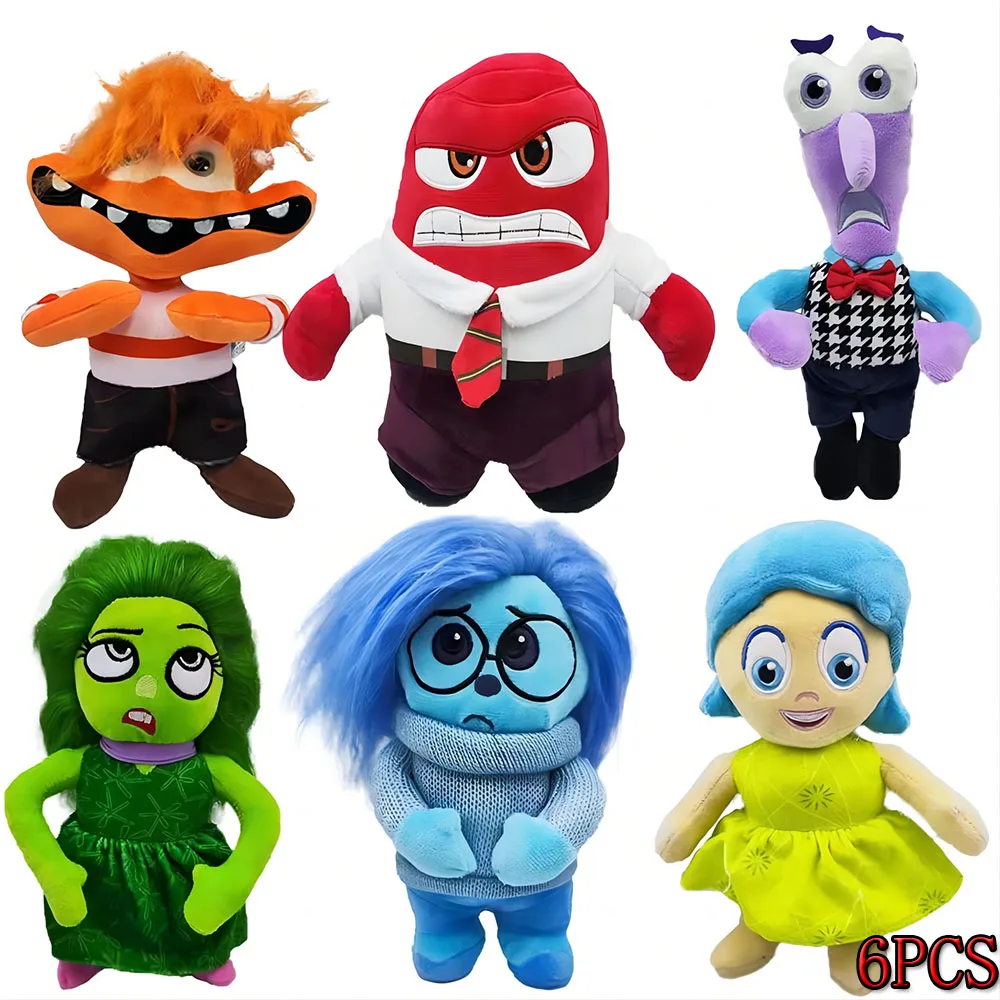 6PCS/10PCS Inside Out Cartoon characters Bing Bong Joy Sadness Anger Disgust Fear Plush toys doll Gifts for children