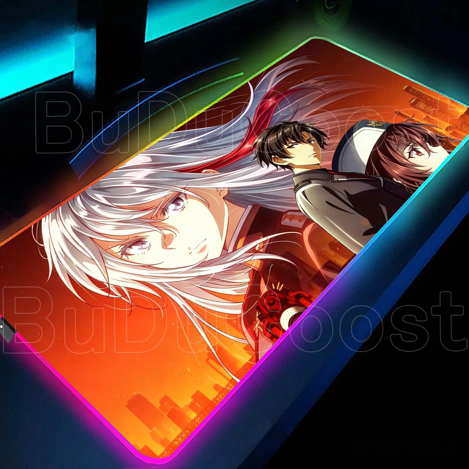 

RGB Desk Mat Back Light Large Non-slip Mouse pad Backlight Anime 86 Eighty Six Mouse Pad Rubber Gaming Accessories Led Mouse pad