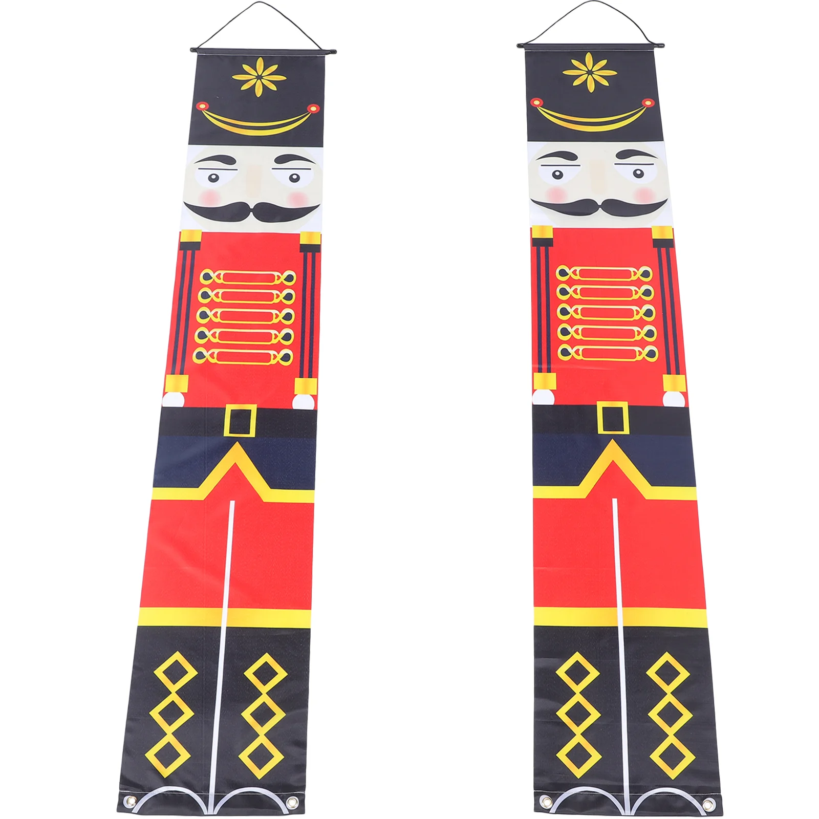 Christmas Door Couplets Flags Xmas Ornament Decorations Porch Nutcracker Lovely Banner Decorative Fabric Plastic Party
