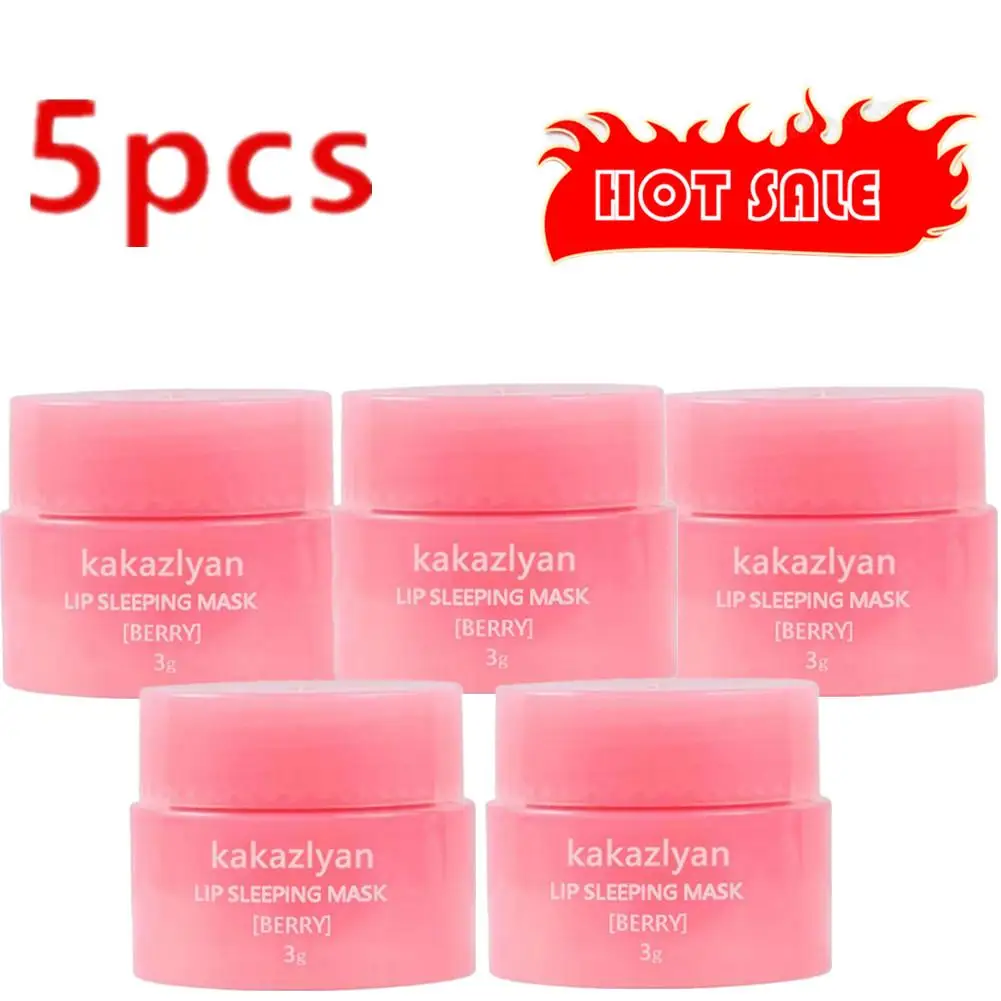 5x 3g South Korea Lip Sleep Mask Night Sleep Maintenance Moisturizing Lip Gloss Bleach Cream Nourishing Lip Care Lip Balm