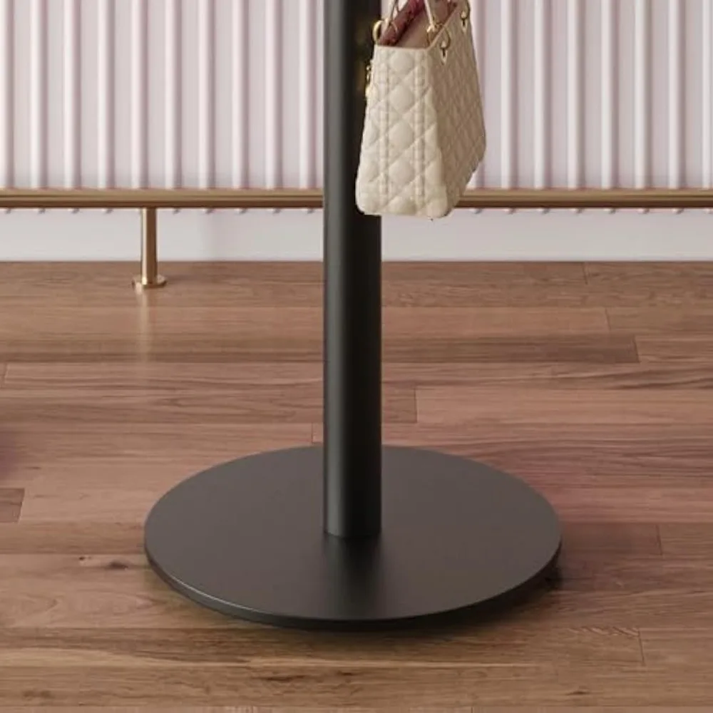 바 테이블, 다채로운 조명과 유리 상판이 있는 모던한 원형 바 테이블, 스타일리시한 인터랙티브 칵테일 테이블, 훌과 메타 포함