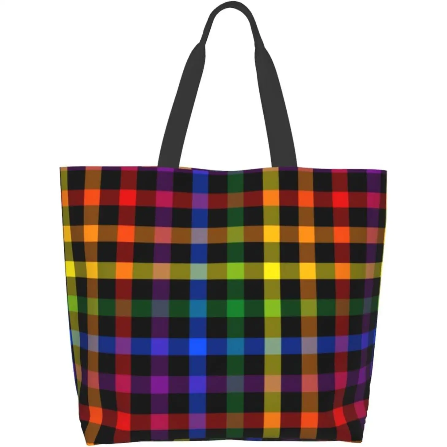 Cute Rainbow Women Tote Bag Large Shoulder Bag Top Handle Handbag For Shopping Work Travel Reusable Multipurpose Heavy Duty
