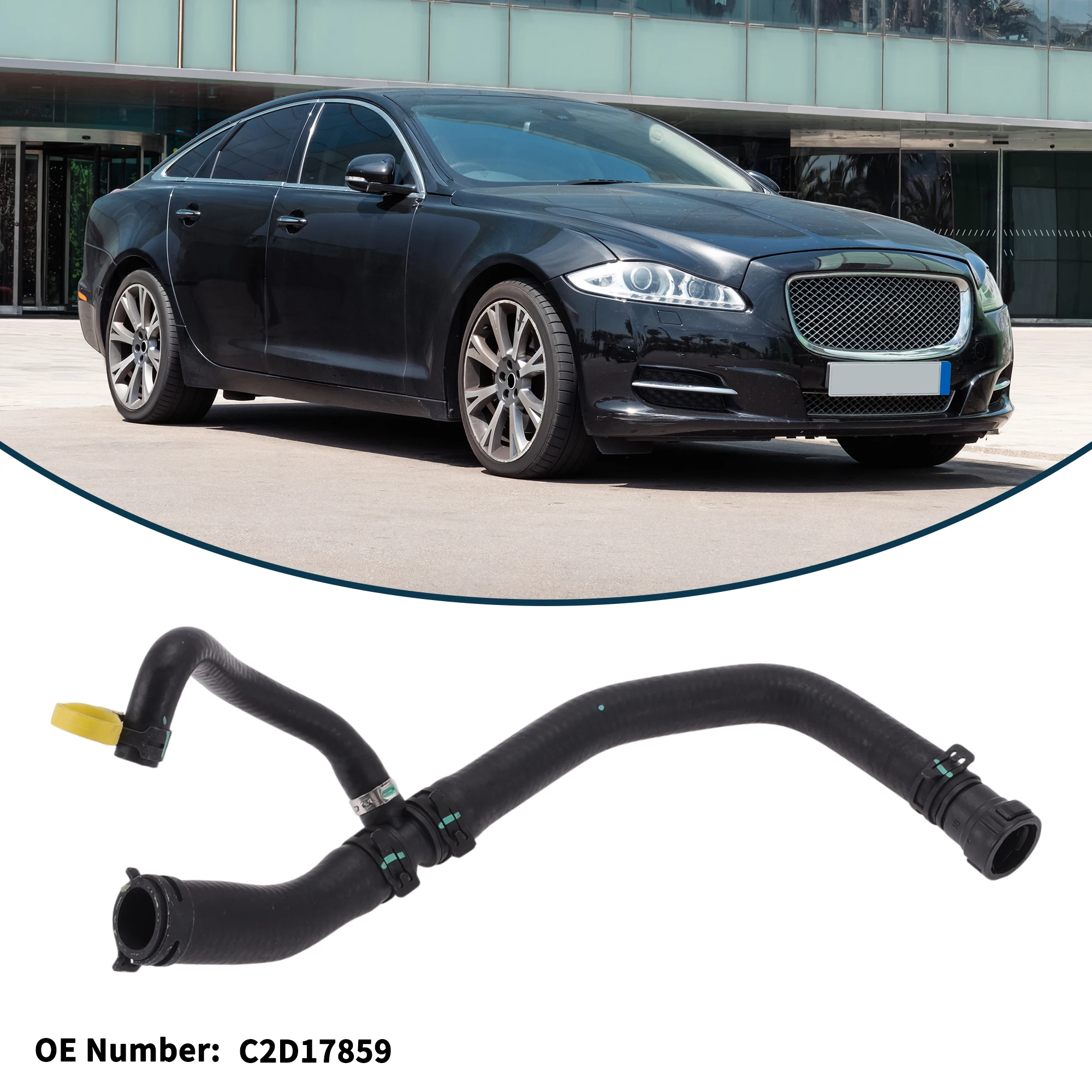 

Шланг радиатора Motoforti, шланг нагревателя No C2D17859 для Jaguar XJ 3,0 11, резиновая трубка для теплой воды, черный, 1 шт.