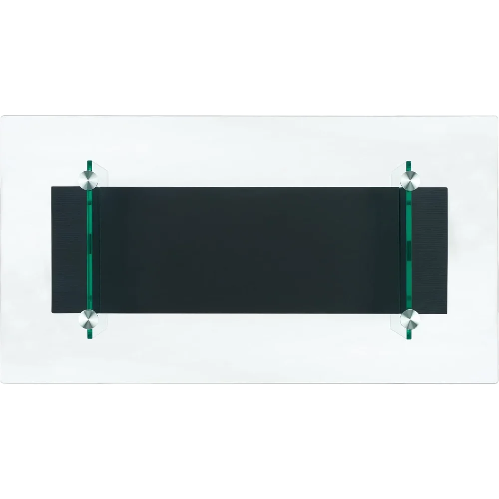 Home Collection Kayley Glass/Black Stripe Coffee Table