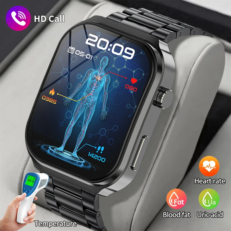 

LIGE Smart Watch Men Wrist Watches Body Temperature Blood Lipid Health Monitor Fitness Wireless Call Smartwatch for Android iOS