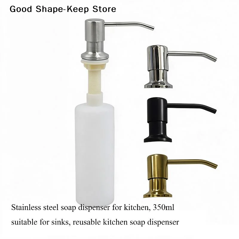 dailyFood Safe Stainless Steel Sink Soap Dispenser 1Pcs Manual Press for Home Kitchen Bathroom Daily Lotion Dispensing
