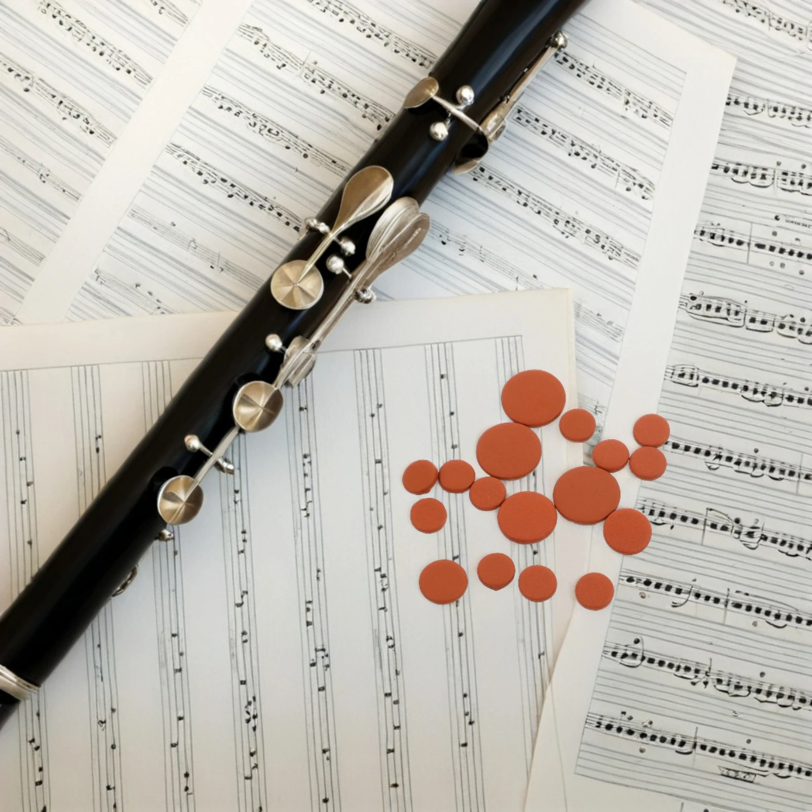 

17pcs Clarinet Pads Repair Kit Genuine Black Pipe Accessories Long Lasting Comfortable Precision Craftsmanship